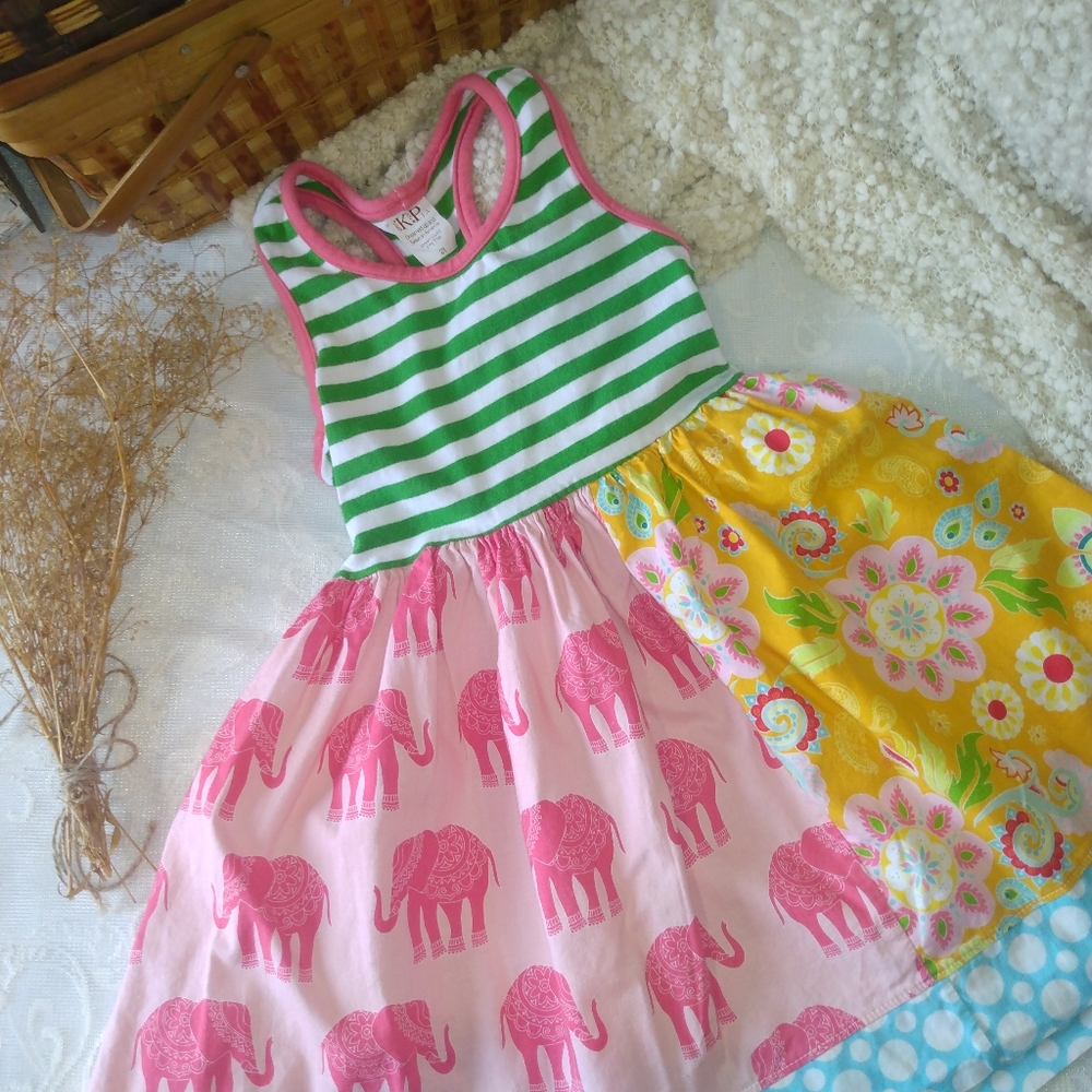 Colorful Elephant and Floral Dress